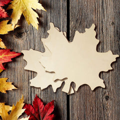 Cliths 6 Pieces Wooden Maple Leaf Unfinished Leaf wood craft Cutout fall Blank Maple Leaf (9.6 x 9.6 Inch)