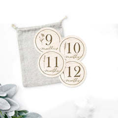 Cliths Pack of 13 Pieces Baby Milestone Cards, Boho Milestone Card, Wood Milestone Cards, Pregnancy, Baby Shower Gift