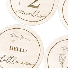 Cliths Pack of 13 Pieces Baby Milestone Cards, Boho Milestone Card, Wood Milestone Cards, Pregnancy, Baby Shower Gift