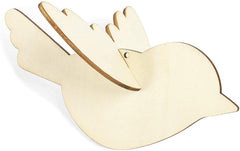 Cliths Pack of 10 pcs Unfinished Wood Birds Cutouts to Paint for DIY Crafts (6.3 x 4.7 x 4 inches)