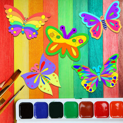 Cliths Pack of 27 Pcs Unfinished Wood Cutouts Blank Butterfly Wooden Paint Crafts for Kids Home Decoration Craft Project