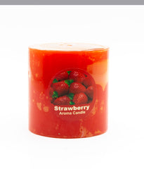 American-Elm Combo Pack of 3 Scented Rose Sandal wood & Strawberry Aroma Candles ( 2.5x2.5 Inch)