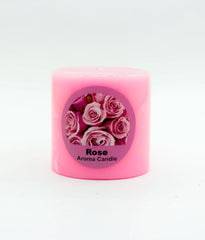 American-Elm Combo Pack of 3 Scented Rose Sandal wood & Strawberry Aroma Candles ( 2.5x2.5 Inch)