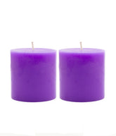 American-Elm Pack of 2 Scented Lavender Aroma Pillar Candle, Home decoration, Party, Diwali (2.5x2.5 Inch)
