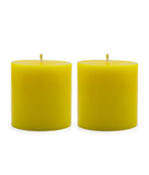 American-Elm Pack of 2 Scented Lemon Aroma Pillar Candle, Highly Scented Lemon Aroma Candle for Diwali Decoration Lightning (2.5x2.5 Inch)