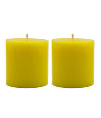 American-Elm Pack of 2 Scented Sandal Wood Aroma Pillar Candle for, Home decoration, dinner, Diwali, Brithday Party (2.5x2.5 Inch)