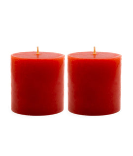 American-Elm Pack of 2 Scented Strawberry Aroma Pillar Candle for Aroma therapy, Home decoration, Party, Diwali (2.5x2.5 Inch)