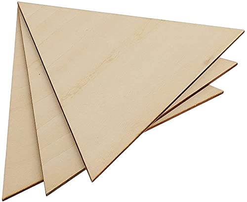 10x Wooden Bunting Triangle Craft Shapes 3mm Plywood 