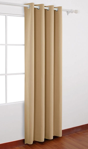 American-Elm Pack of 1 Two Sided Beige Color Room Darkening Blackout  Curtains