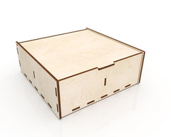 AmericanElm Decorative Oxidised Empty 4 Section Stylish Wooden Box For Multi Use, Colour, decorate DIY Box(6 X 6 X 2 IN)