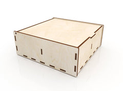 AmericanElm Decorative Oxidised Empty 4 Section Stylish Wooden Box For Multi Use, Colour, decorate DIY Box(6 X 6 X 2 IN)