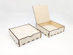 AmericanElm Pack of 2 Multipurpose Wooden Box for Home storage box