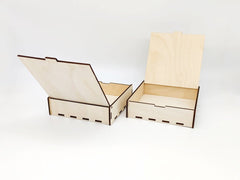 AmericanElm Pack of 2 Multipurpose Wooden Box for Home storage box