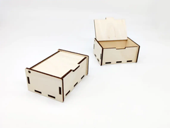 AmericanElm Pack of 2 Rectangle Unfinished Birch plywood Box Natural DIY Craft Stash Boxes for Arts Hobbies and Home