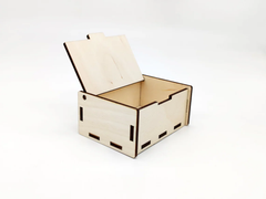 AmericanElm Pack of 2 Rectangle Unfinished Birch plywood Box Natural DIY Craft Stash Boxes for Arts Hobbies and Home