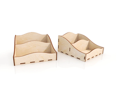 AmericanElm Pack of 2 Rectangle Unfinished Birch plywood Box Natural DIY Craft Stash Boxes for Arts Hobbies and Home