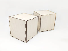 AmericanElm Pack of 2 Storage Wooden Blank Rectangular Box for Painting, Wooden Sheet Craft, Decoupage, Resin Art Work & Decoration