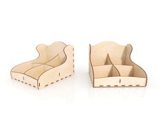 AmericanElm Pack of 2 Unfinished Open Wooden Box Craft Stash Boxes Arts Hobbies and Home Storage