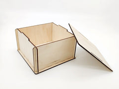 AmericanElm Pack of 2 Unfinished Wood Box for Crafts Jewelry Box for Art, Hobbies and Wood Painting
