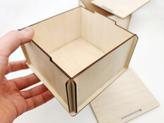 AmericanElm Pack of 2 Unfinished Wood Box for Crafts Jewelry Box for Art, Hobbies and Wood Painting