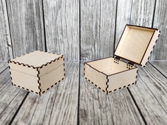 AmericanElm Pack of 2 Unfinished Wooden Box Craft Stash Boxes Arts Hobbies and Home Storage