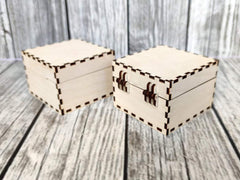 AmericanElm Pack of 2 Unfinished Wooden Box Craft Stash Boxes Arts Hobbies and Home Storage
