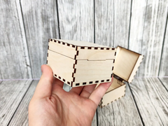 AmericanElm Pack of 2 Unfinished Wooden Box Craft Stash Boxes Arts Hobbies and Home Storage