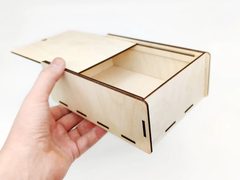 AmericanElm Rectangle Unfinished Birch ply Wooden Box Natural DIY Craft Stash Boxes for Arts Hobbies and Home Storage