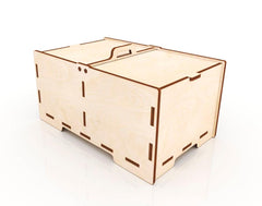 AmericanElm Unfinished 2 Side Open Wooden box Storage Jewellery Antique Box for Gift, DIY Art & Craft (8 X 3X 2.5 IN)