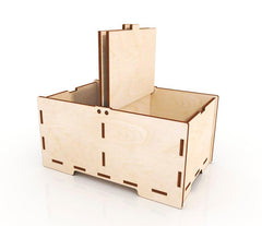 AmericanElm Unfinished 2 Side Open Wooden box Storage Jewellery Antique Box for Gift, DIY Art & Craft (8 X 3X 2.5 IN)