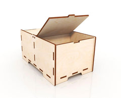 AmericanElm Unfinished 2 Side Open Wooden box Storage Jewellery Antique Box for Gift, DIY Art & Craft (8 X 3X 2.5 IN)