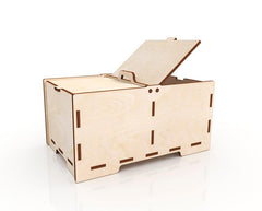 AmericanElm Unfinished 2 Side Open Wooden box Storage Jewellery Antique Box for Gift, DIY Art & Craft (8 X 3X 2.5 IN)