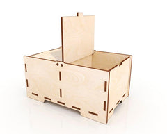 AmericanElm Unfinished 2 Side Open Wooden box Storage Jewellery Antique Box for Gift, DIY Art & Craft (8 X 3X 2.5 IN)