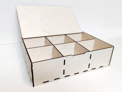 AmericanElm Wooden Box DIY Craft Wooden Boxes for Art, Hobbies, Jewelry Box and Home Storage