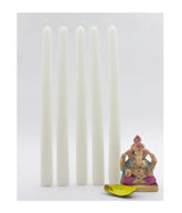 American-Elm Pack of 5 Long Length Stylish Stick Candle for Home Decoration (White_0.7x10 Inch)