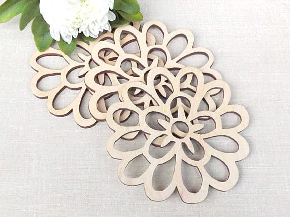 Buy AmericanElm Set of Wood Coasters, Coffee table decor, Custom