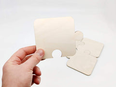 AmericanElm Set of 4 wooden Puzzle Coaster for Dining Table, Tea Coaster