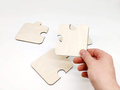 AmericanElm Set of 4 wooden Puzzle Coaster for Dining Table, Tea Coaster