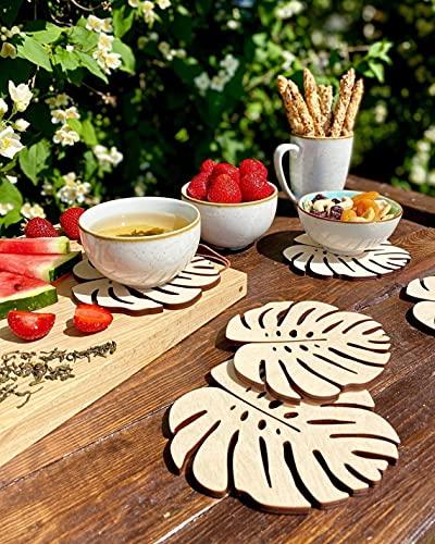 Tea Coffee Coasters MDF Plain Wooden
