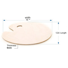 American-Elm Wooden Colour Mixing Tray Palette for Professionals