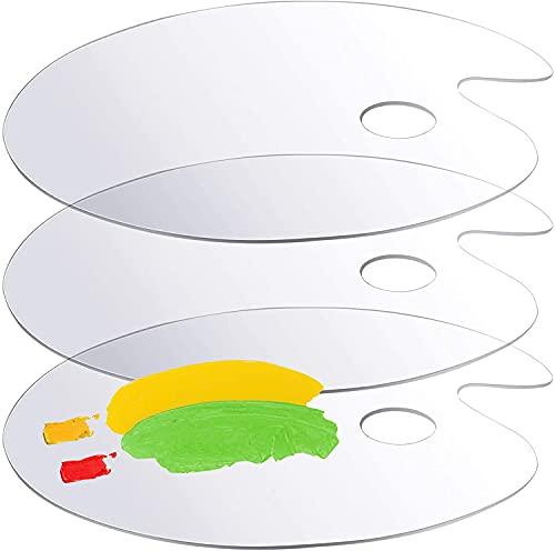 Paint Palette Clear Oval Non-Stick Art Paint Holder Tray Easy To Clean Oil  Paint Palette Art Paint Tray With Thumb Hole For DIY