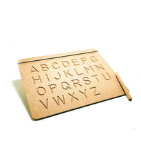 American-Elm Pack of 3 Alphabets Tracing Boards for Kids, Wooden Learning Toys for Alphabets (English Lower Case, English Upper Case, Numbers)