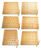 American-Elm Pack of 6 Alphabets Tracing Boards for Kids to Improve Handwriting- Learning Toy