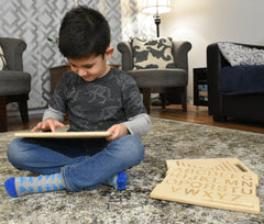 AmericanElm Wooden Double Sided Number 123 Tracing Board Toy (Learning Toys for Kids)