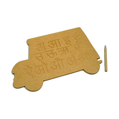 Whittlewud Car Shape Hindi Alphabet Tracing Board for Kids, Handwriting Practice Work board to Train Kids muscle & memory