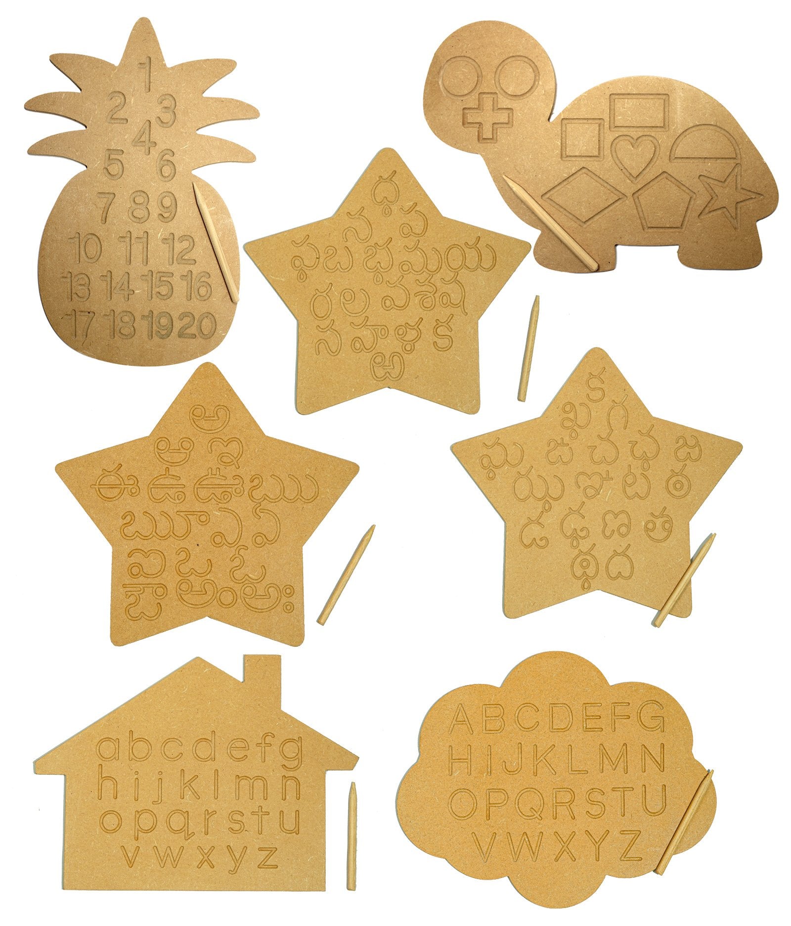 Educational telugu alphabet mdf board