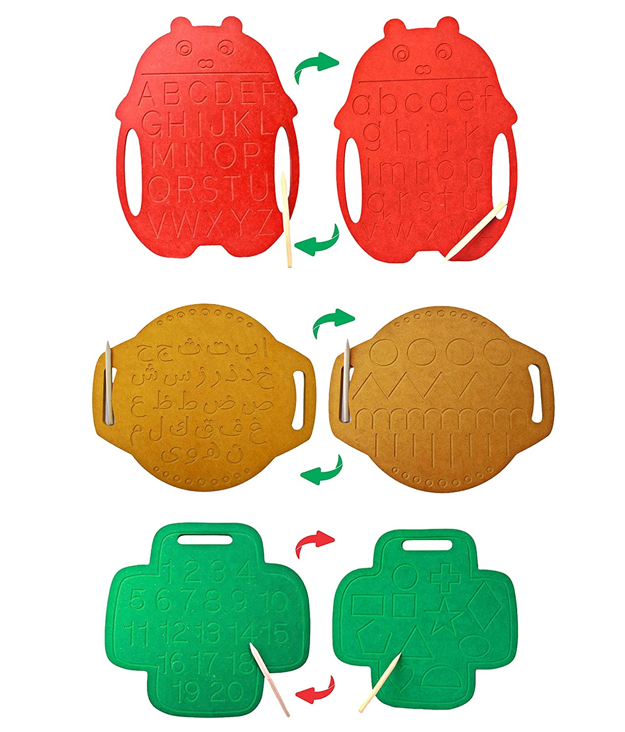 urdu, arabic alphabets tracing board for kids