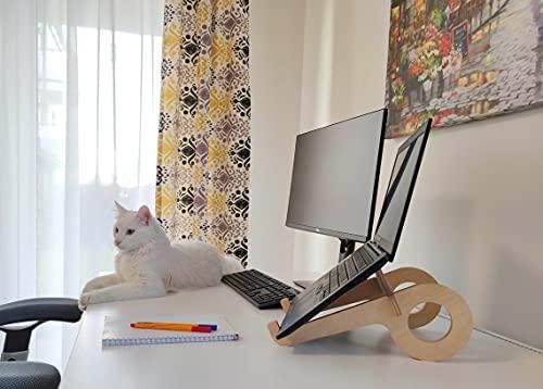 Wood laptop stand