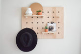 American-Elm Display Birch Plywood Pegboard for Shelving/Display Unit/Shop Display/Wall Shelves (60x46 cm)