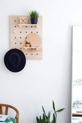 American-Elm Display Birch Plywood Pegboard for Shelving/Display Unit/Shop Display/Wall Shelves (60x46 cm)